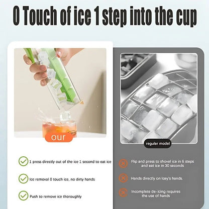 1/3/5PCS One - handed Pressing Ice Lattice Easy To Release Frozen 6 Compartments Home Creative Ice Mould Homemade Small Ice MouldsOrange - 3PCS