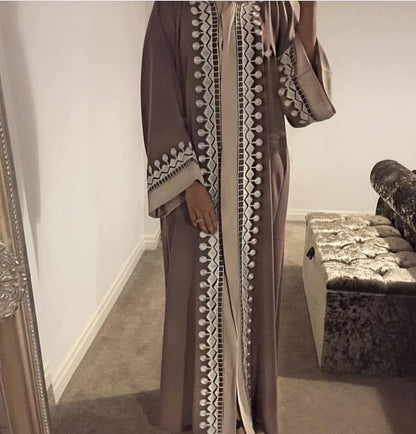 Middle Eastern Embroidered Cardigan Women's Robe