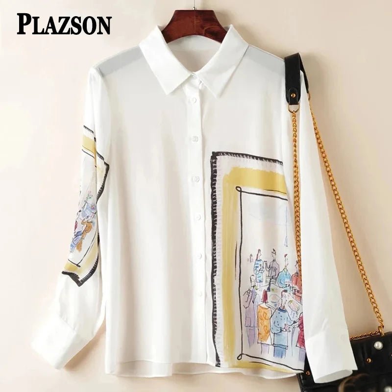 3XL 4XL Chiffon Women Shirts And Blouses Cardigan Tops Casual White Long Sleeve Loose Big Size Roupas Feminina camisas y blusasA62 - 6686M