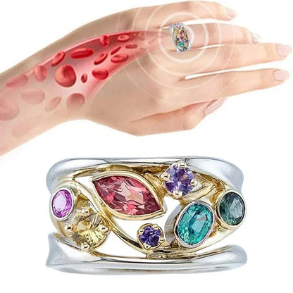 2024 New Women's Magnetic Therapy Ring Torina Crystal Ionix   Treatment Quartz   for Weight Loss