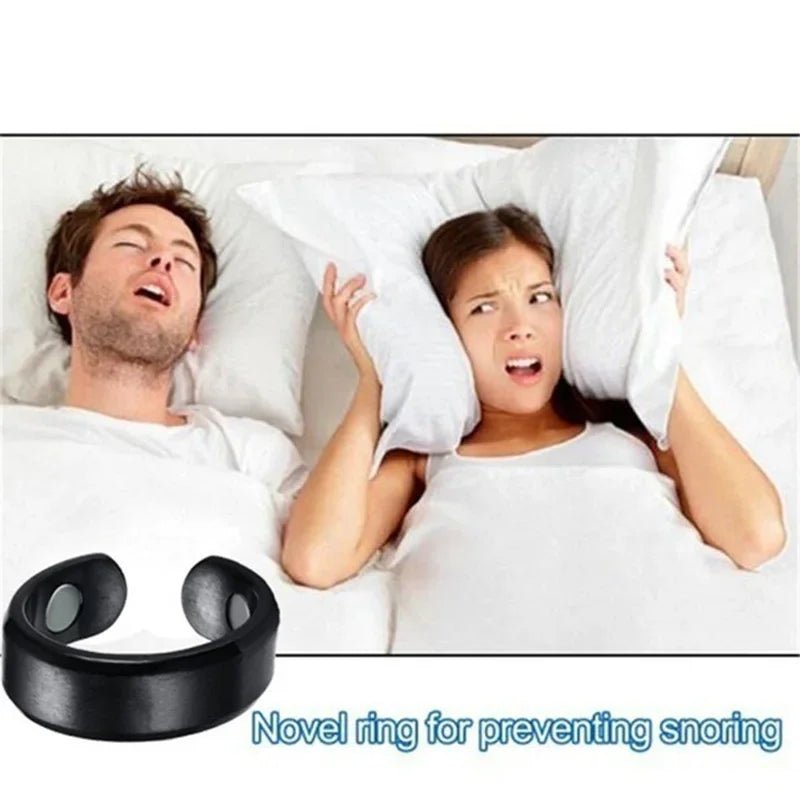 Anti Snoring Device Ring Magnetic Therapy Acupressure Treatment Against Finger Ring Anti Snore Sleep Aid for Snoring Health Careblack