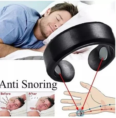 Anti Snoring Device Ring Magnetic Therapy Acupressure Treatment Against Finger Ring Anti Snore Sleep Aid for Snoring Health Careblack