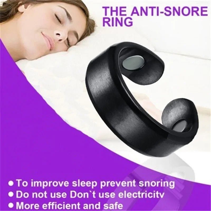 Anti Snoring Device Ring Magnetic Therapy Acupressure Treatment Against Finger Ring Anti Snore Sleep Aid for Snoring Health Careblack