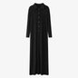 AS 2024 maxi dress button design woman clothes full sleeve Ankle Length comfortable ribbing clothing ( Ship out in 1 day)blackXXL