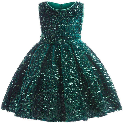 Baby Girls Dress Sequin Sleeveless Little Princess Dress Birthday Gift 1 2 3 4 5 6 Years New Year Kids Clothes130 - 6 - 7Tdress 3