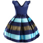 Baby Girls Flower Striped Dress For Girls Floral Wedding Party Dresses Kids Princess Christmas Dress Children Girls ClothingFD122 - Navy10