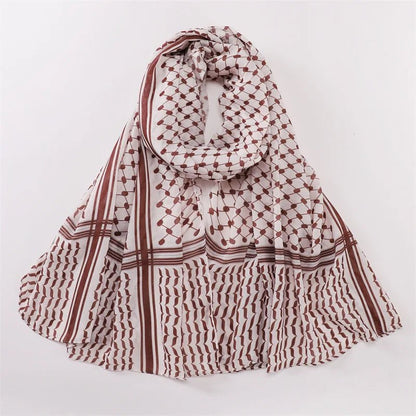 Big Size Kuffiyeh Prints Hijab Cotton Scarf Breathable Soft Long Fashion Forward Scarves Headscarf Muslim Hijabs Shawl Ramadancoffee