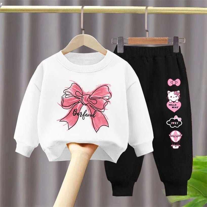 Children Girls Sets Sweatshirt Baby Girl Clothes Hoodie Kids Clothing Set 2pcs Fashion Suits Toddler Cotton Long Sleeve PantsPink90cm 2T