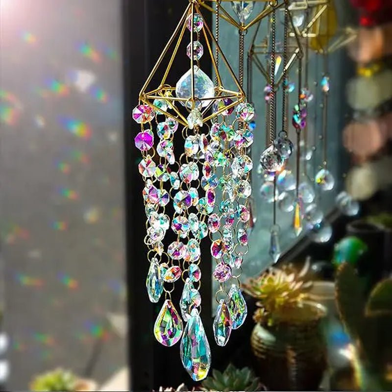 Crystal Suncatchers Hanging Wind Chime Style Garden Suncatcher Rainbow Maker Handmade Gold Plated SuncatcherDefaultHome Supplies