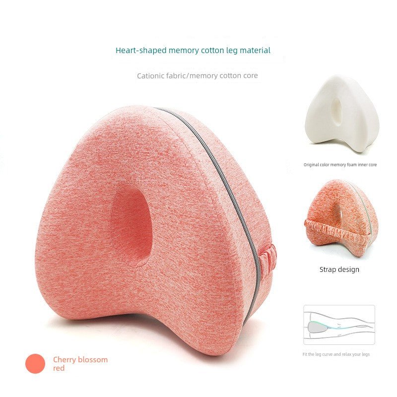 Cushion Leg Pillow Sleep Foot Pillow Leg Lifting Vein Memory Foam Leg Lock Pillow Leg Pillow Pregnant Women Knee Clip Leg Heart PillowCherry blossom red