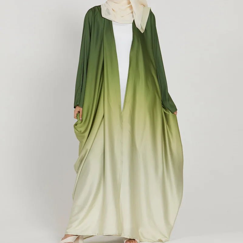 Dress Modest Abaya Cardigan Long Kaftan VestidosgreenOne Size