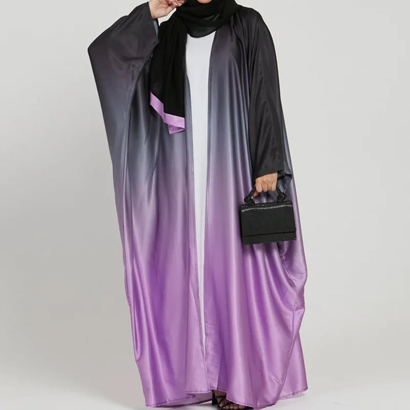 Dress Modest Abaya Cardigan Long Kaftan VestidosPURPLEOne Size