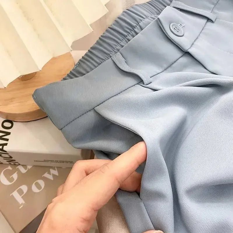 Fall Spring Black Suit Haren Pants Women Fashion Elastic High Waist Casual Trousers Woman Korean Style Solid Office Pant 2023APRICOTS