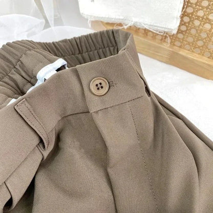 Fall Spring Black Suit Haren Pants Women Fashion Elastic High Waist Casual Trousers Woman Korean Style Solid Office Pant 2023APRICOTS