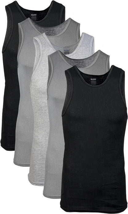 Gildan Men'S A - Shirt Tanks, Multipack, Style G1104Black/Sport Grey/Charcoal (5 - Pack)5X - LargeClothingMenShirts