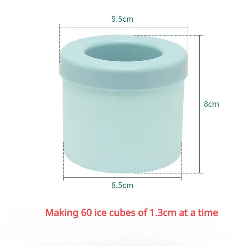 Ice Bucket Cup Mold Ice Cubes Tray Food Grade Quickly Freeze Silicone Ice Maker Creative Design Ice Bucket Whiskey Beer MakerGrey