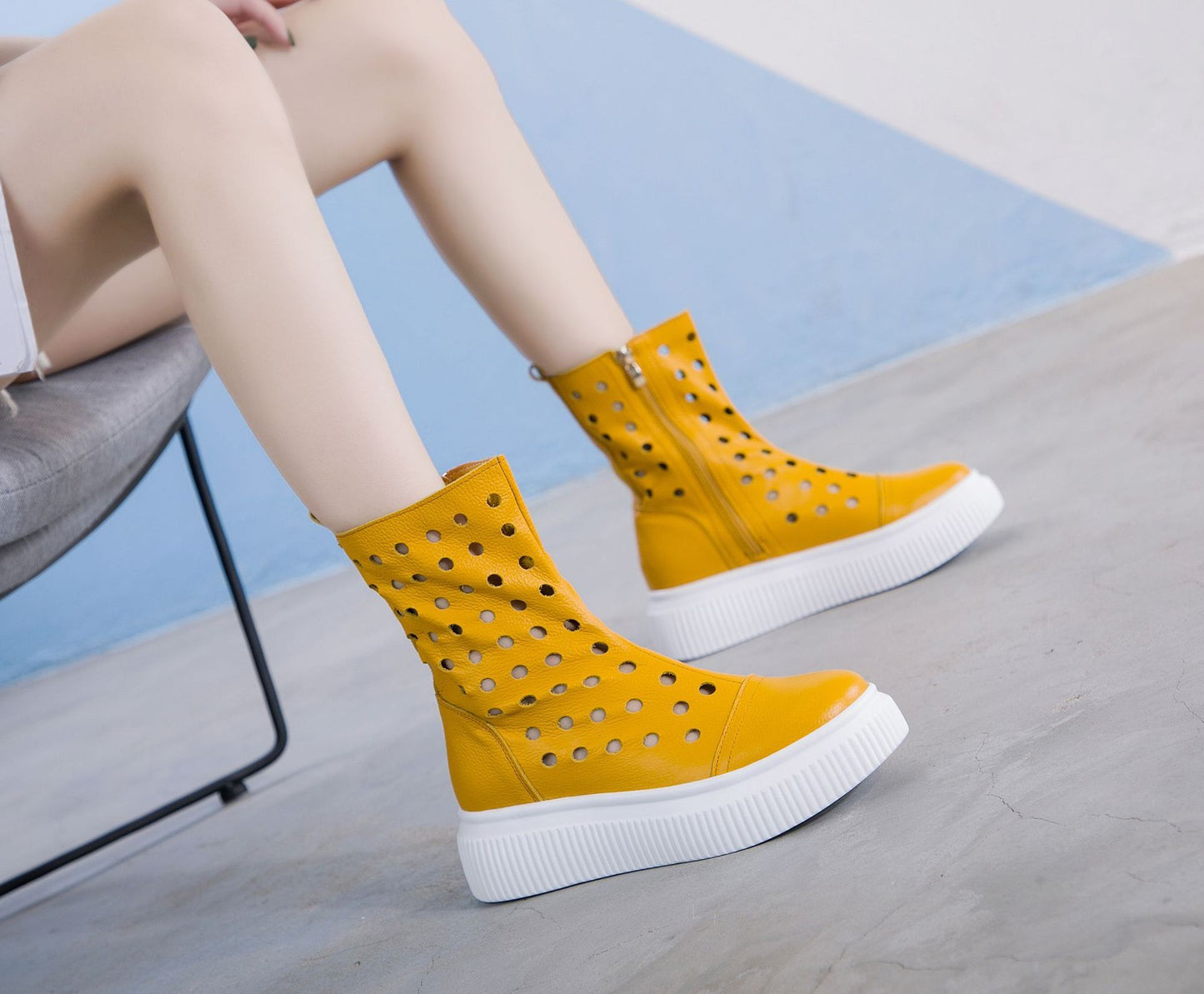 Ladies Fashion Personality Breathable Platform ShoesYellow36