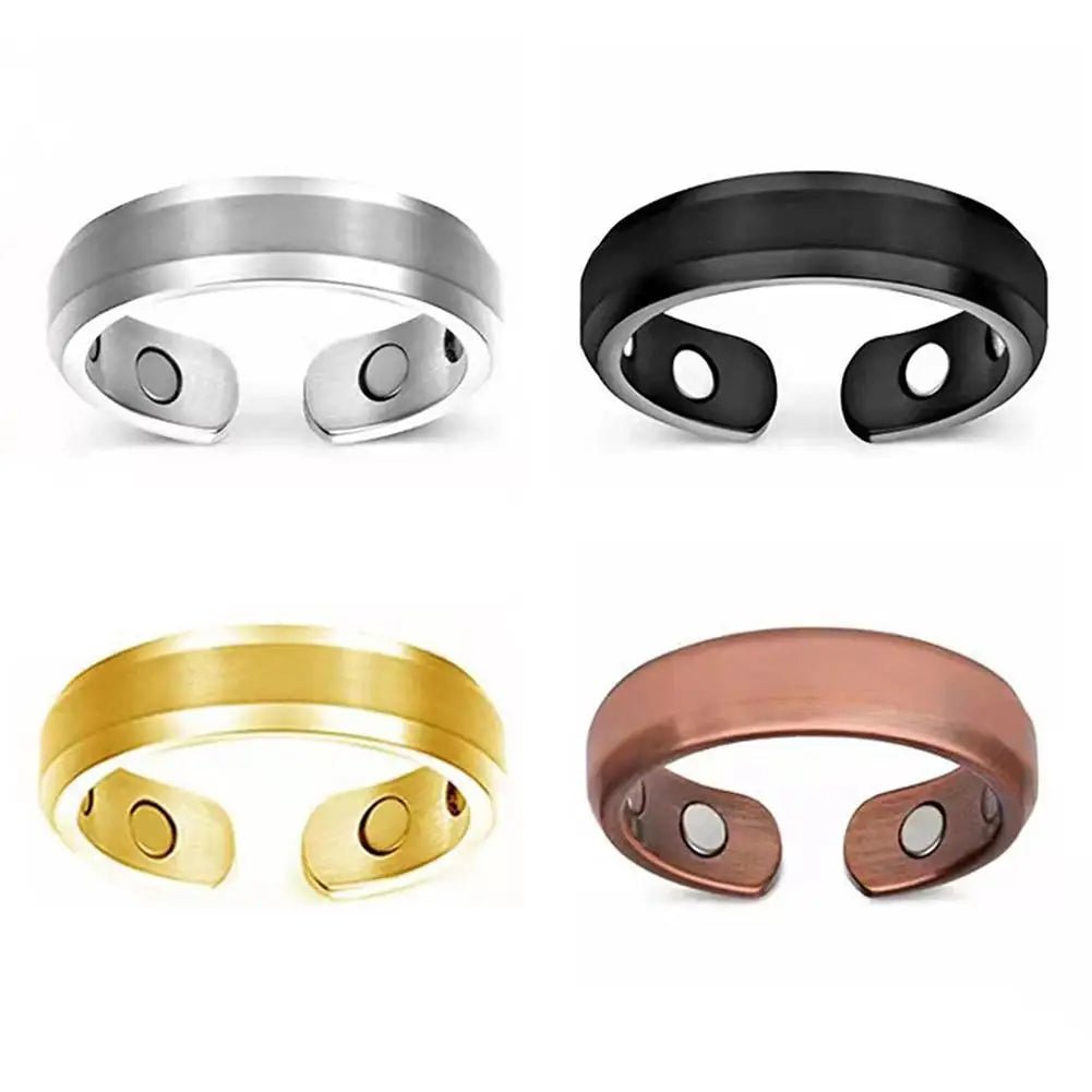 Magnetic Therapy Rings Women Men Fashion Slimming Fat Burning Opening Rings Lymphatic Detox Magnetic Health Care Jewelrychampagne goldChinaresizable