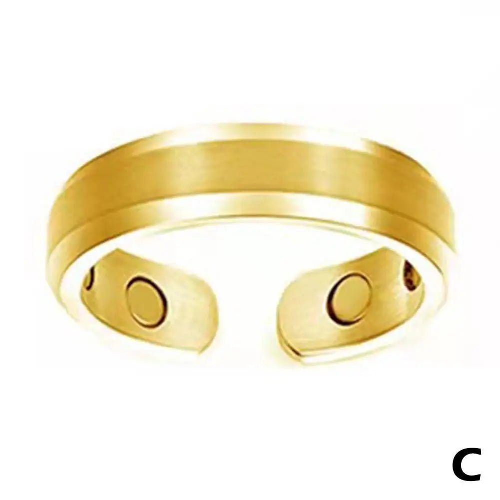 Magnetic Therapy Rings Women Men Fashion Slimming Fat Burning Opening Rings Lymphatic Detox Magnetic Health Care JewelryGoldChinaresizable