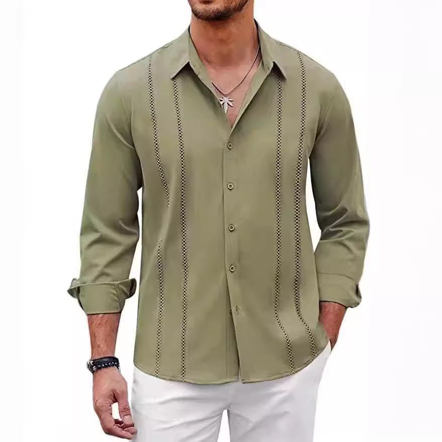 Men's High - end Non Ironing Slim Fit ShirtArmy Green3XL