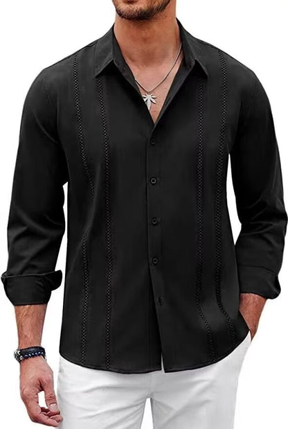 Men's High - end Non Ironing Slim Fit ShirtBlack2Xl