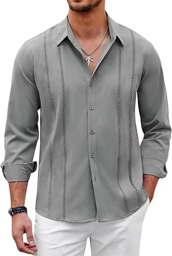 Men's High - end Non Ironing Slim Fit ShirtGray2Xl