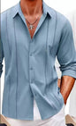 Men's High - end Non Ironing Slim Fit ShirtLight Blue2Xl