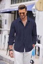 Men's High - end Non Ironing Slim Fit ShirtNavy Blue2Xl