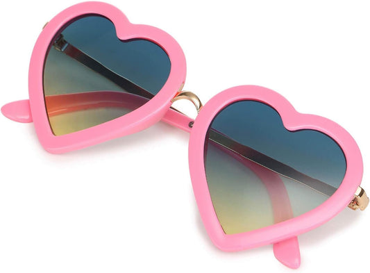 Mibasies Kids Heart Shaped Sunglasses for Toddler Girls Age 3 - 10, UV 400 ProtectionPinkAccessoriesClothingGirls