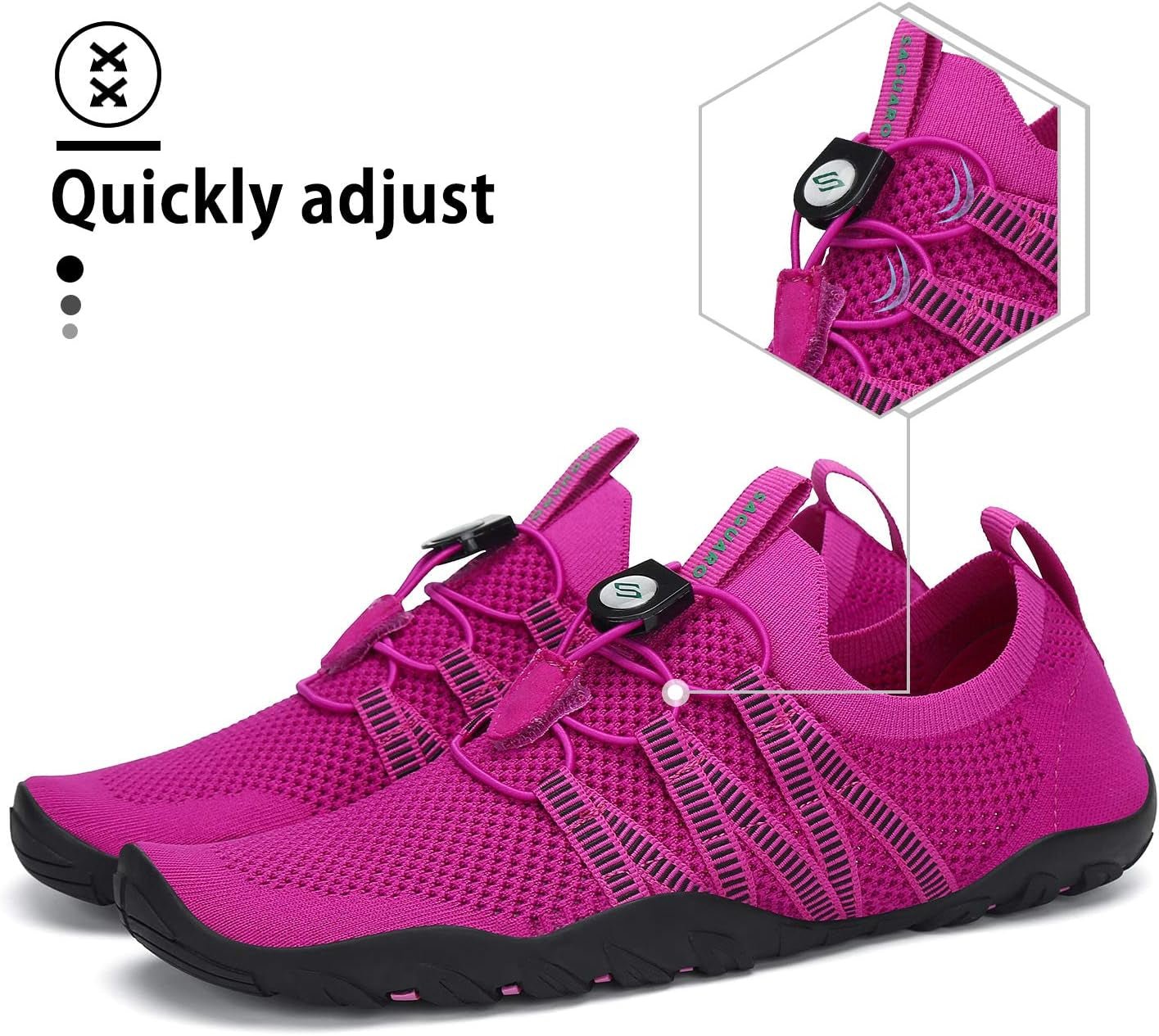 Mishansha Mens Womens Water Shoes Aqua Swim Shoes Beach Quick Dry Barefoot for Diving Surfing Kayaking Water Sports YogaRose Mauve/A0606 Women/5 MenAthleticClothingShoes