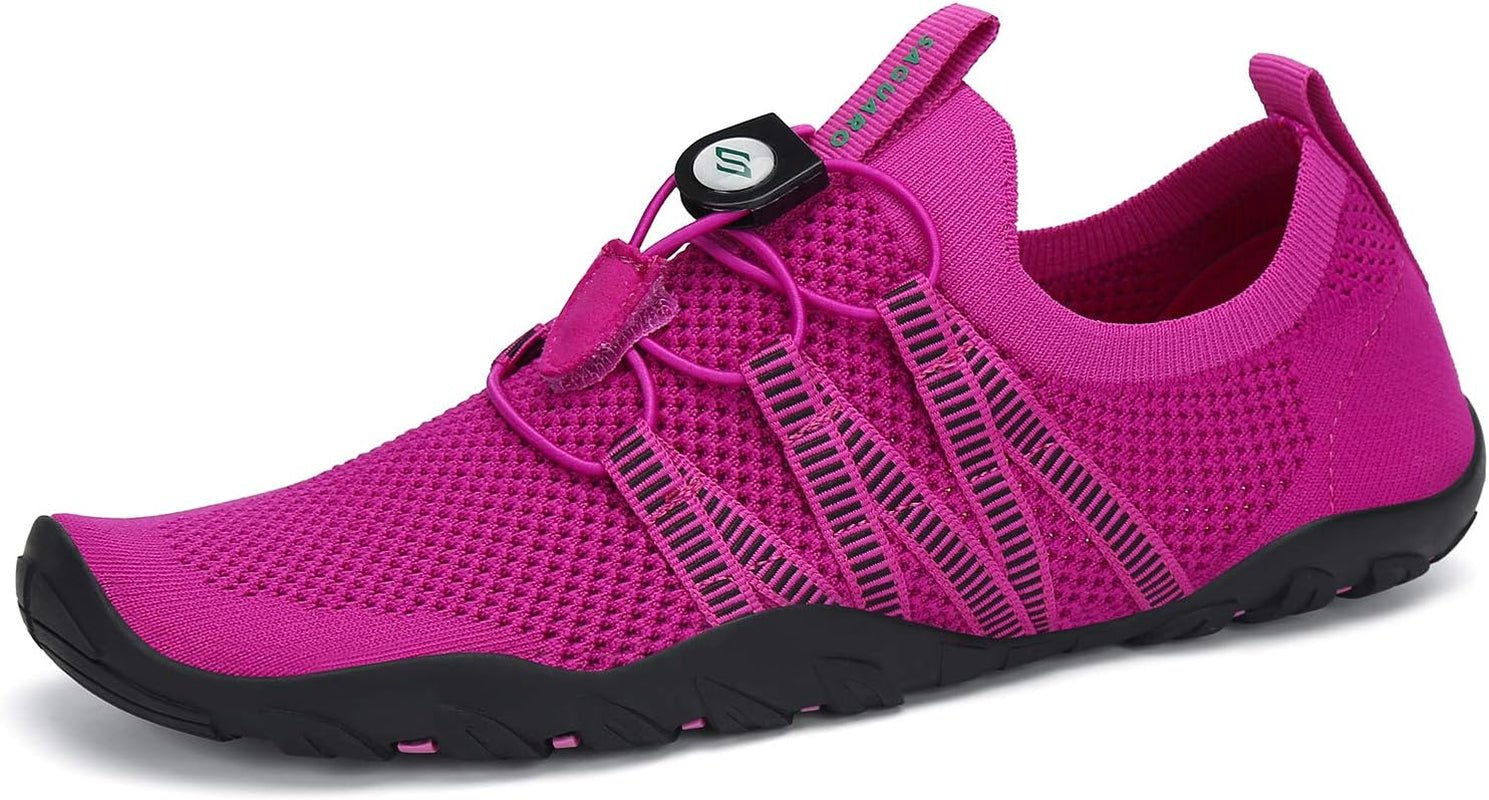 Mishansha Mens Womens Water Shoes Aqua Swim Shoes Beach Quick Dry Barefoot for Diving Surfing Kayaking Water Sports YogaRose Mauve/A0606 Women/5 MenAthleticClothingShoes