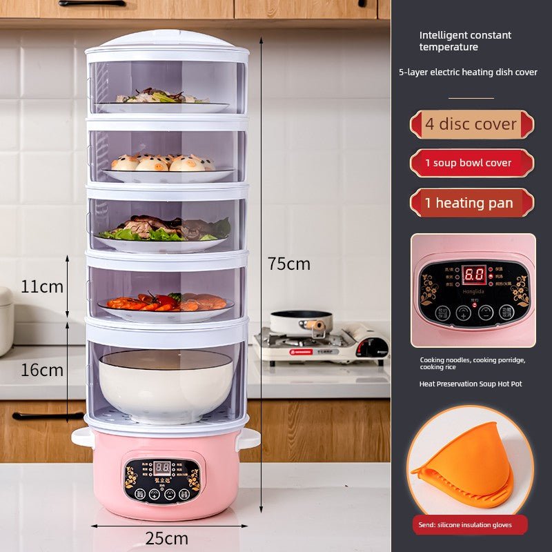 Multi - Layer Rice Dish Dishes Handy Gadget Kitchen Storage RackFive - layer smart model [multi - function touch screen temperature control + bottom height]]