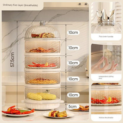 Multi - Layer Rice Dish Dishes Handy Gadget Kitchen Storage RackFive layers + insulation base - breathable [summer recommend/dust and fly prevention]]