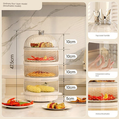 Multi - Layer Rice Dish Dishes Handy Gadget Kitchen Storage RackFour layers + insulation base - breathable [summer recommend/dust and fly prevention]]