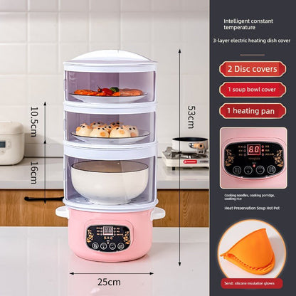 Multi - Layer Rice Dish Dishes Handy Gadget Kitchen Storage RackThree - layer smart model [multi - function touch screen temperature control + bottom height]]