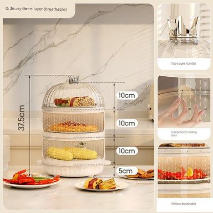 Multi - Layer Rice Dish Dishes Handy Gadget Kitchen Storage RackThree layers + insulation base - breathable [summer recommend/dust and fly prevention]]