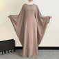 Muslim Abayas Loose Maxi Dresses Women Jilbabs Muslim Dress Full Sleeve O - neck Casual Solid Robe Islamic Ramadan Dressestaroone size