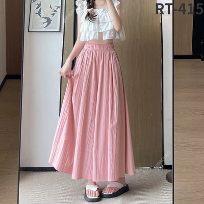 New Casual Pants Elastic Waist Culottes Stylish Women's Wide Leg Pants Collection Casual Culottes High Waist Skirt for EverydayblueL