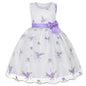 New embroidered bow dress skirt gauze princess pommel skirt girl dress June 1 Children's Day performance dressLavender100