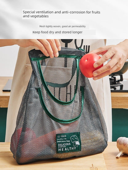 Onion, Ginger and Garlic Storage Basket Vegetable Tool KitchenImport fiber beige double - layer small size [send Hook * 1]]