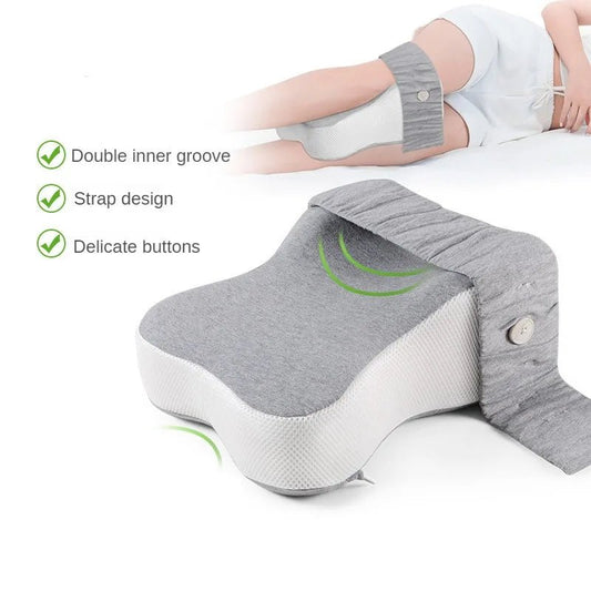 Orthopedic Slow Rebound Memory Cotton Clamp Leg Pillow Maternity Foot Pillow Strap Adjustable Side Sleeping Knee Leg Pillowgrey