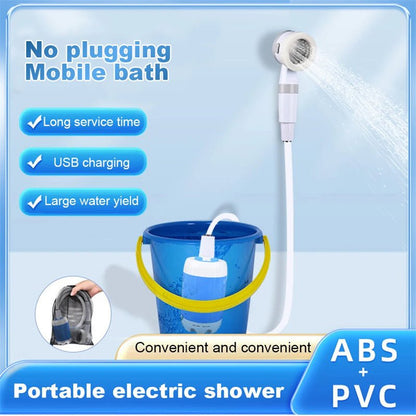 Outdoor Camping Shower Portable Electric Shower Gadgets Waterproof 5000mAh Rechargeable Battery Powered For Hiking TravelingBasic car wash nozzleUSB