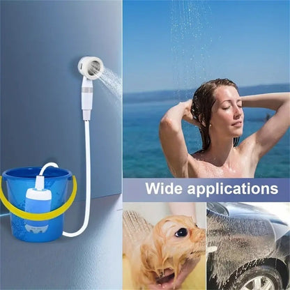 Outdoor Camping Shower Portable Electric Shower Gadgets Waterproof 5000mAh Rechargeable Battery Powered For Hiking TravelingBasic car wash nozzleUSB