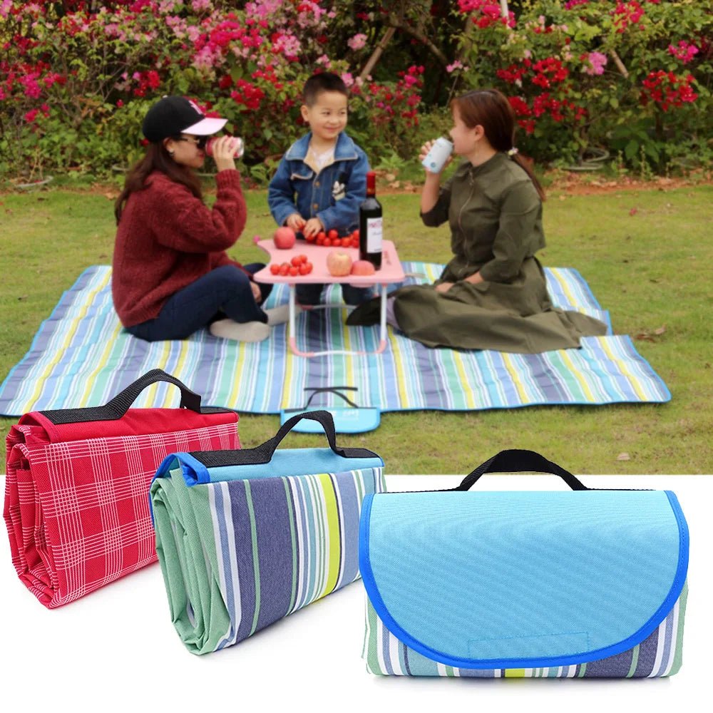 Outdoor Portable Picnic Blanket 3 Size Waterproof Beach Cushion Mat Baby Sleeping Moistureproof Plaid Multiplayer Camping MatBrown200x150cm