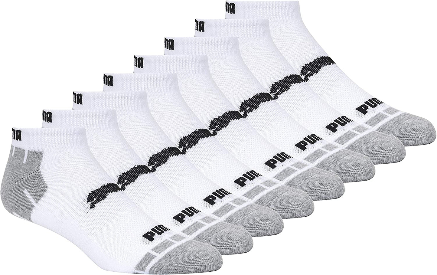 PUMA Men'S 8 Pack Low Cut SocksWhite/Grey10 - 13ActiveAthletic SocksClothing