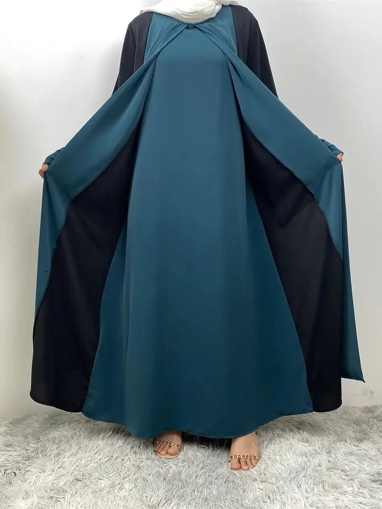 Ramadan Eid Muslim Abaya Dubai Luxury Splicing Fake Two Pieces Abayas For Women Kaftan Modest Dress Islam Caftan Marocain FemmePink White DressL