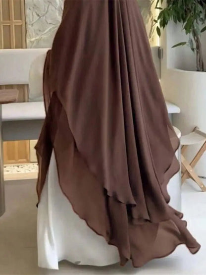 Ramadan Khimar Abaya Saudi Arabia Turkey Islam Muslim Hijab Dress Prayer Clothes Abayas For Women Kebaya Robe Femme MusulmaneGrayOne Size