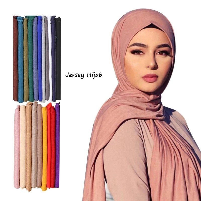 Ramadan Modal Cotton Jersey Hijabs For Woman Long Muslim Scarf Shawl Plain Soft Turban Tie Head Wraps For Women Islamic ClothingLight Purple