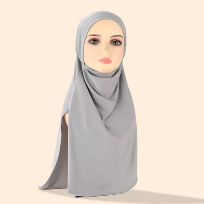 Ready To Wear Malaysia Head Scarf Muslim Islamic Khimar Turban Headwrap Scarves Shawls Wome HeadwearGrayOne SizeCHINA