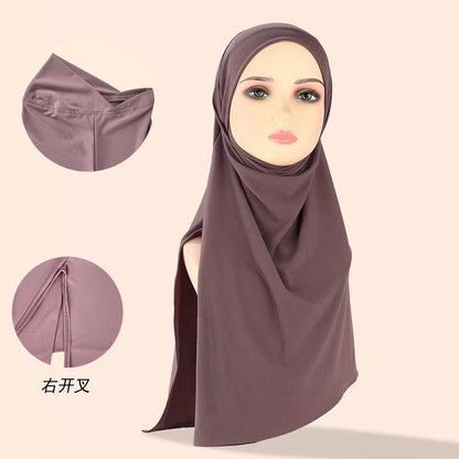 Ready To Wear Malaysia Head Scarf Muslim Islamic Khimar Turban Headwrap Scarves Shawls Wome HeadwearWhiteOne SizeCHINA